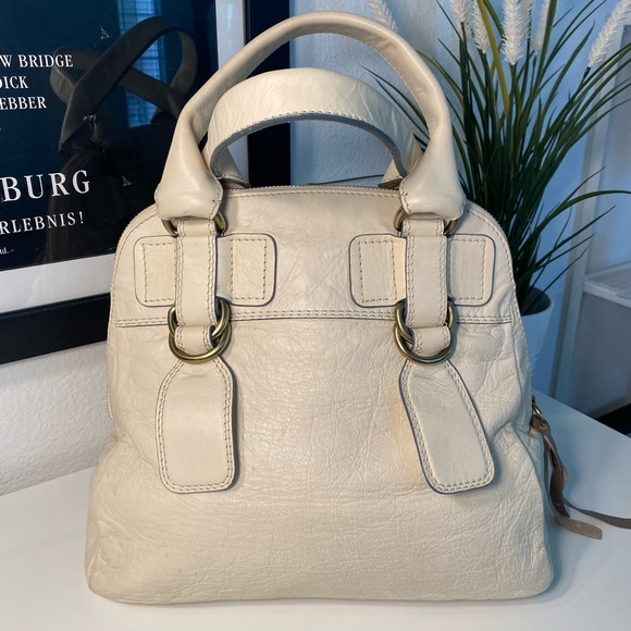 Elegant Chloe Cream Satchel Bag - Picture 3 of 16